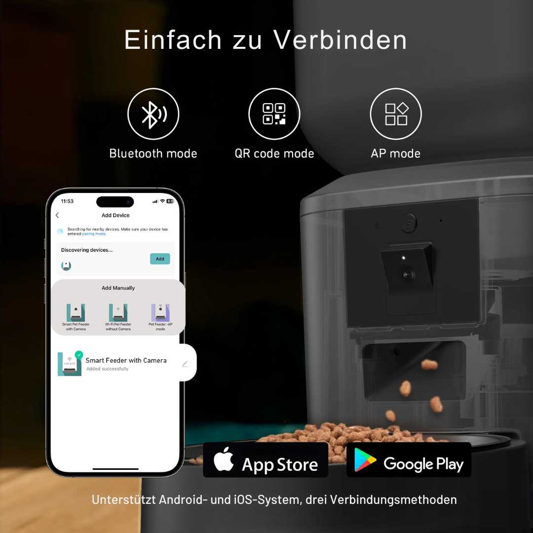 Smart Futterautomat mit Kamera – Volle Kontrolle, auch wenn du nicht da bist!