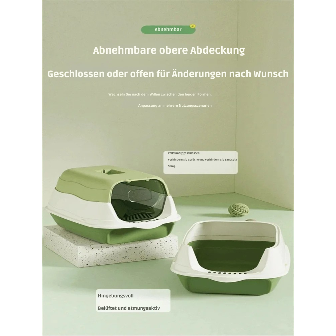 Vielseitige & Hygienische Katzentoilette mit abnehmbarem Deckel