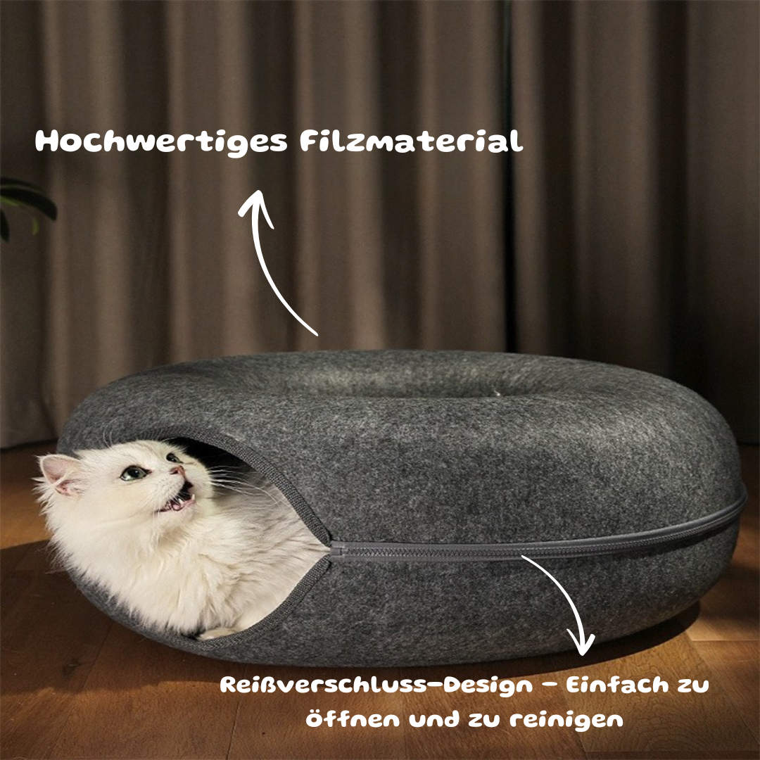Kuschelige Katzenhöhle mit Tunnel – Verstecken, Spielen & Entspannen