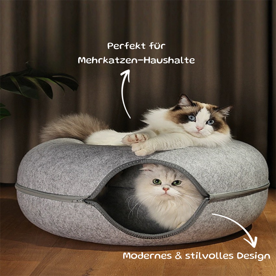 Kuschelige Katzenhöhle mit Tunnel – Verstecken, Spielen & Entspannen