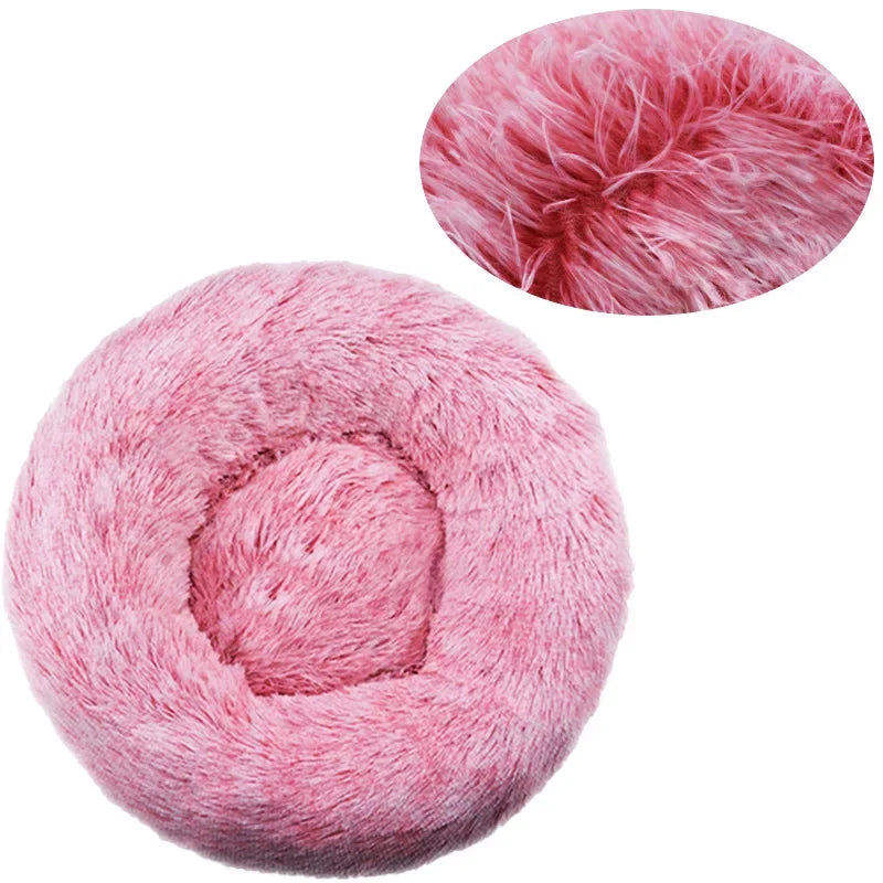 Flauschiges Donut-Haustierbett