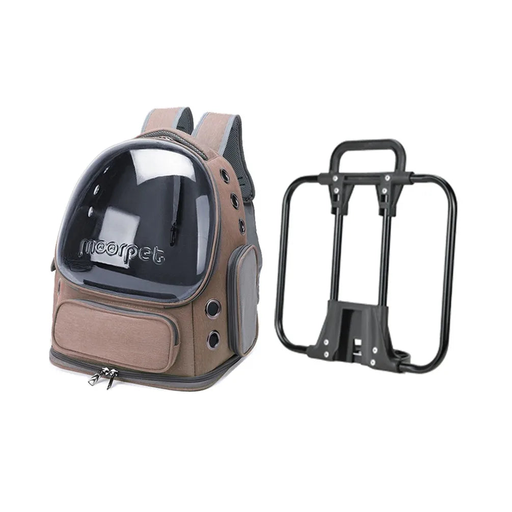 Stylischer Haustier-Rucksack mit Panorama-Sichtkuppel
