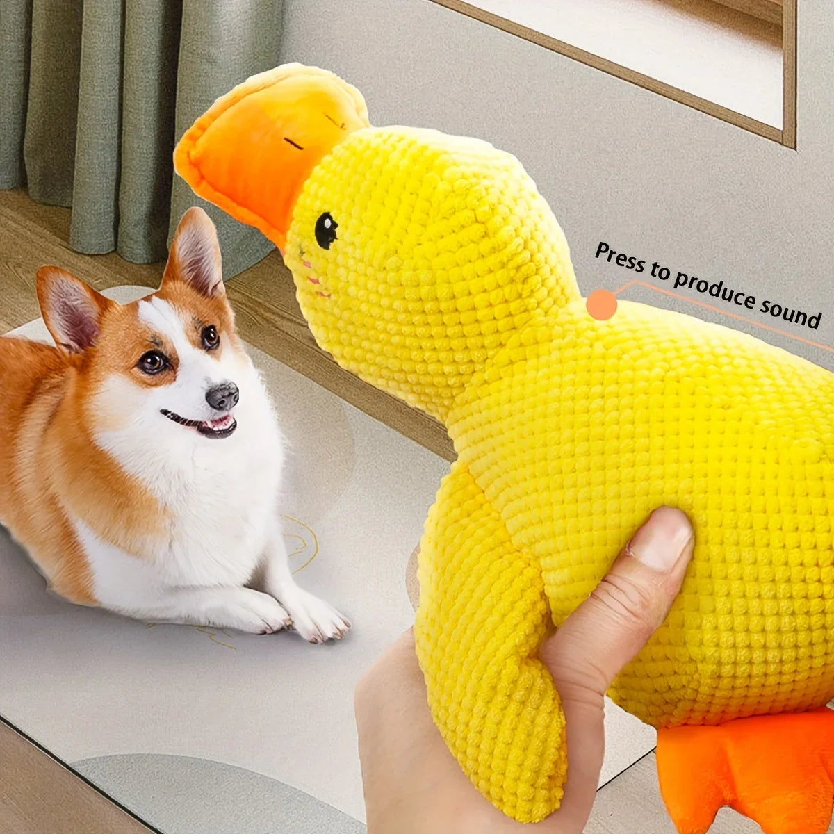 Cuddly squeaking duck for dogs and cats