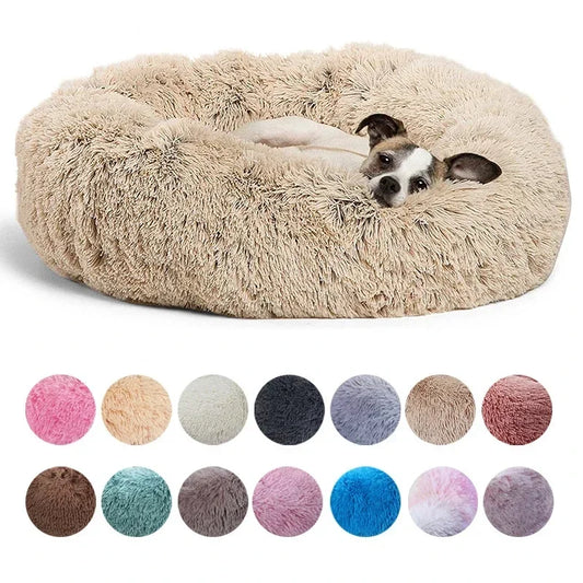 Flauschiges Donut-Haustierbett