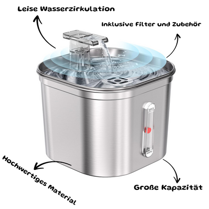 Premium Edelstahl-Trinkbrunnen für Haustiere