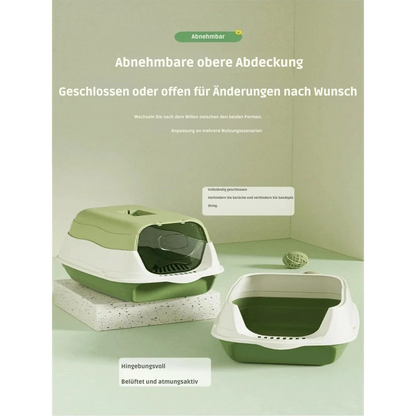 Vielseitige & Hygienische Katzentoilette mit abnehmbarem Deckel