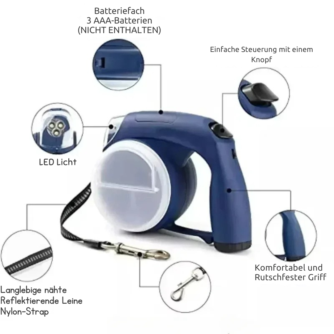 Multifunktionale Hunde-Flexileine – Alles in einer Hand!