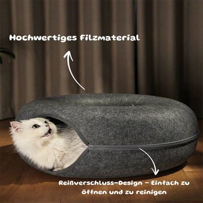 Kuschelige Katzenhöhle mit Tunnel – Verstecken, Spielen & Entspannen