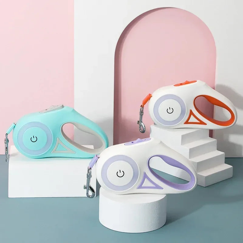 Automatische LED-Rollleine für Hunde